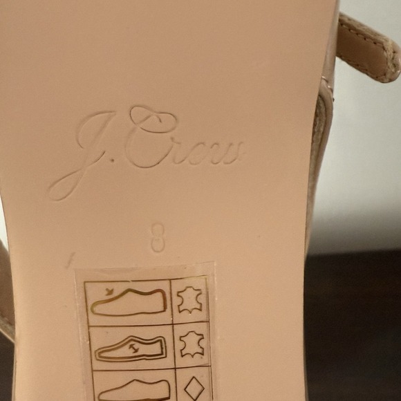 J. Crew Layla Slingback Mary Jane‎ Heels  Spazzolato Leather Size 8 Blush Beige - Picture 10 of 10